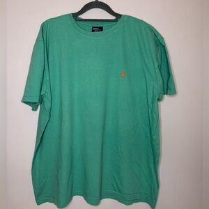 Polo by Ralph Lauren Men's Green T-Shirt with Orange Logo